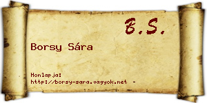 Borsy Sára névjegykártya
