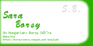 sara borsy business card
